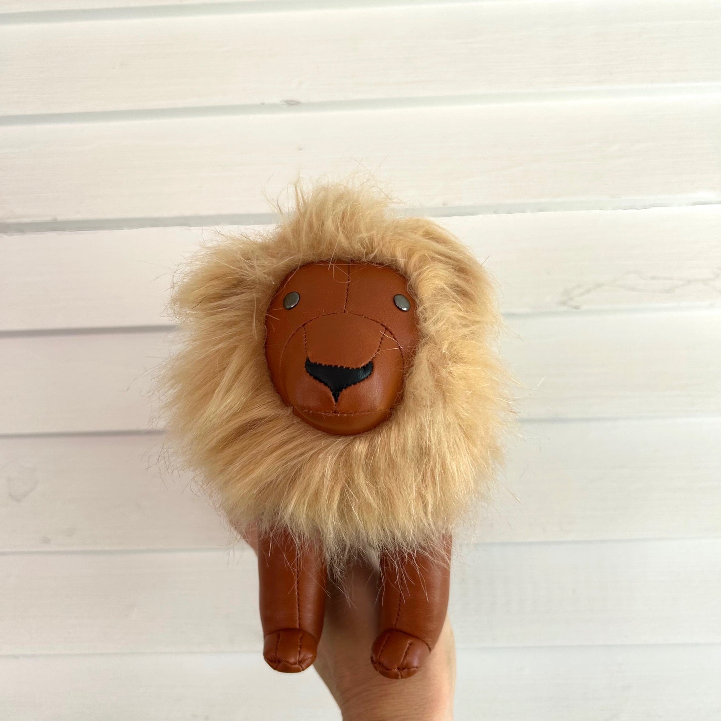 Handmade Leather Lion Toy